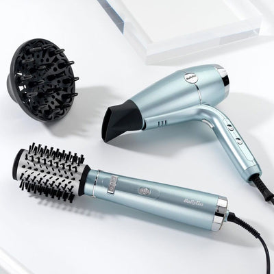 Diffuser, rundbørste og BaByliss 2100W Hydro-Fusion Hårtørrer