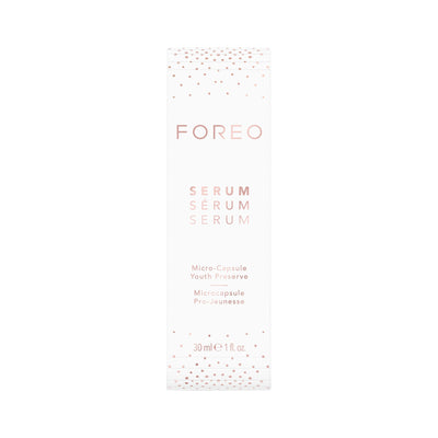 Æsken med FOREO SERUM SERUM SERUM
