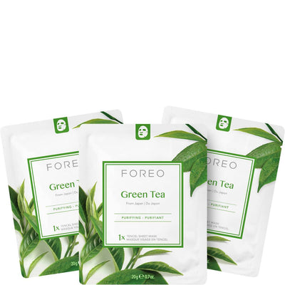 3 stk FOREO Green Tea Rensende ansigtsmaske