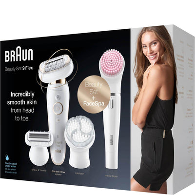 Æsken med Braun Silk-épil 9 Flex 9-100 Sættet