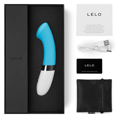 Turquoise LELO GIGI 2 i æsken og med alt tilbehør